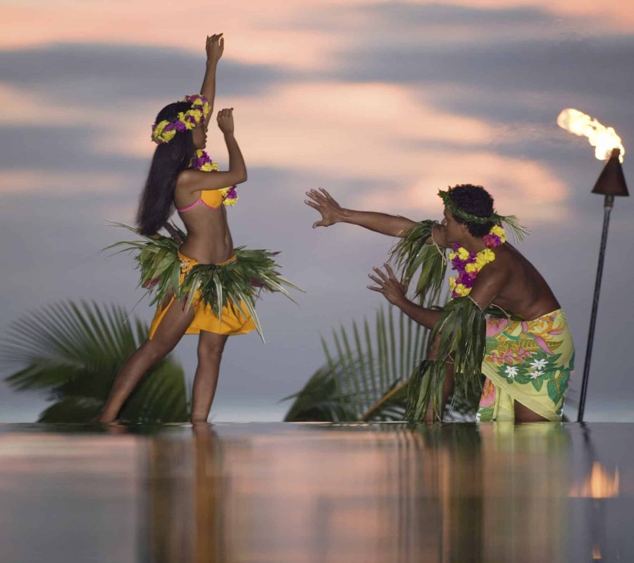 Traditional dance performance at twilight